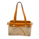 エルメス HERMES エールバッグカバスPM □G刻 アイボリー/ブラック シルバー金具 レザー レディース トートバッグ