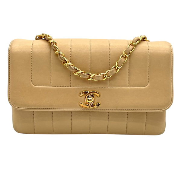 シャネル CHANEL マドモアゼル　チェーンショルダー 2番台 ベージュ　ゴールド金具 カーフ レディース ショルダーバッグ