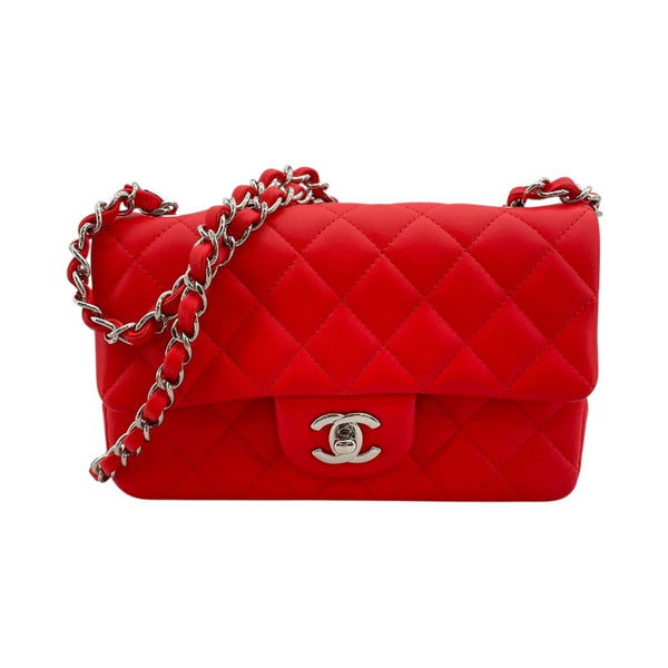 シャネル CHANEL ミニマトラッセ20 A69900 26番台 レッド SV金具 ラムスキン レディース ショルダーバッグ