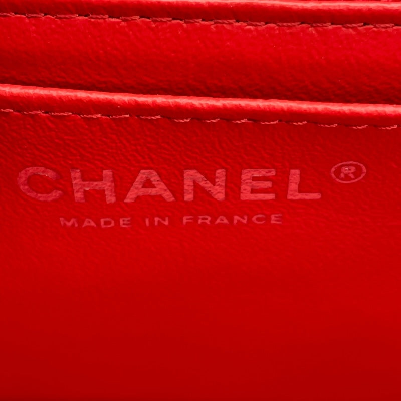 シャネル CHANEL ミニマトラッセ20 A69900 26番台 レッド SV金具 ラムスキン レディース ショルダーバッグ