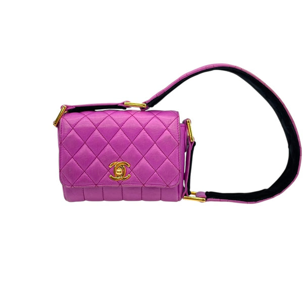 シャネル CHANEL マトラッセ ショルダー パープル ゴールド金具 ラムスキン レディース ショルダーバッグ
