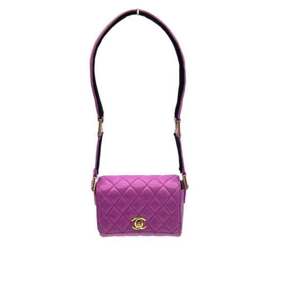 シャネル CHANEL マトラッセ ショルダー パープル ゴールド金具 ラムスキン レディース ショルダーバッグ