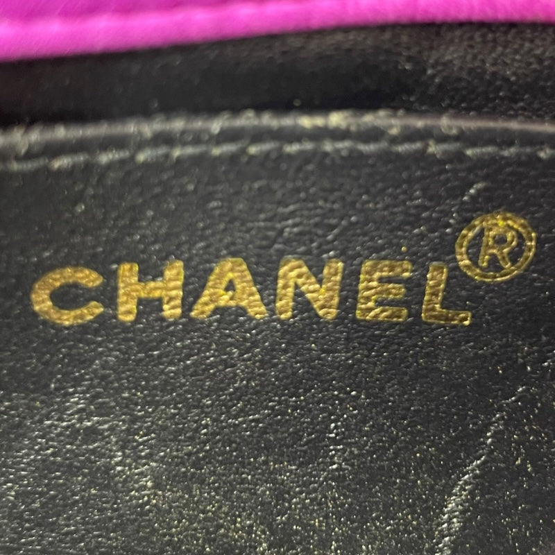 シャネル CHANEL マトラッセ ショルダー パープル ゴールド金具 ラムスキン レディース ショルダーバッグ