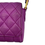 シャネル CHANEL マトラッセ ショルダー パープル ゴールド金具 ラムスキン レディース ショルダーバッグ