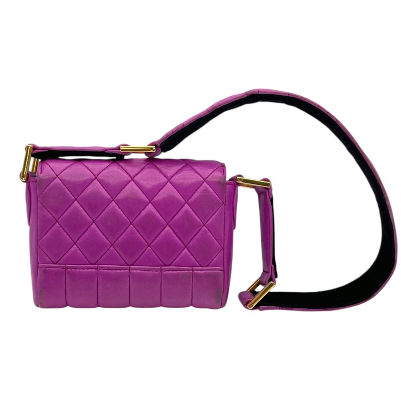 シャネル CHANEL マトラッセ ショルダー パープル ゴールド金具 ラムスキン レディース ショルダーバッグ