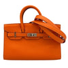 エルメス HERMES タイニーバーキン □O刻印 オレンジ シルバー金具 エヴァ―カラー レディース ショルダーバッグ
