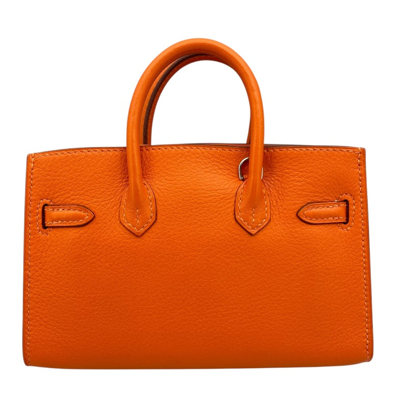 エルメス HERMES タイニーバーキン □O刻印 オレンジ シルバー金具