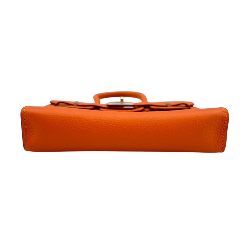 エルメス HERMES タイニーバーキン □O刻印 オレンジ シルバー金具