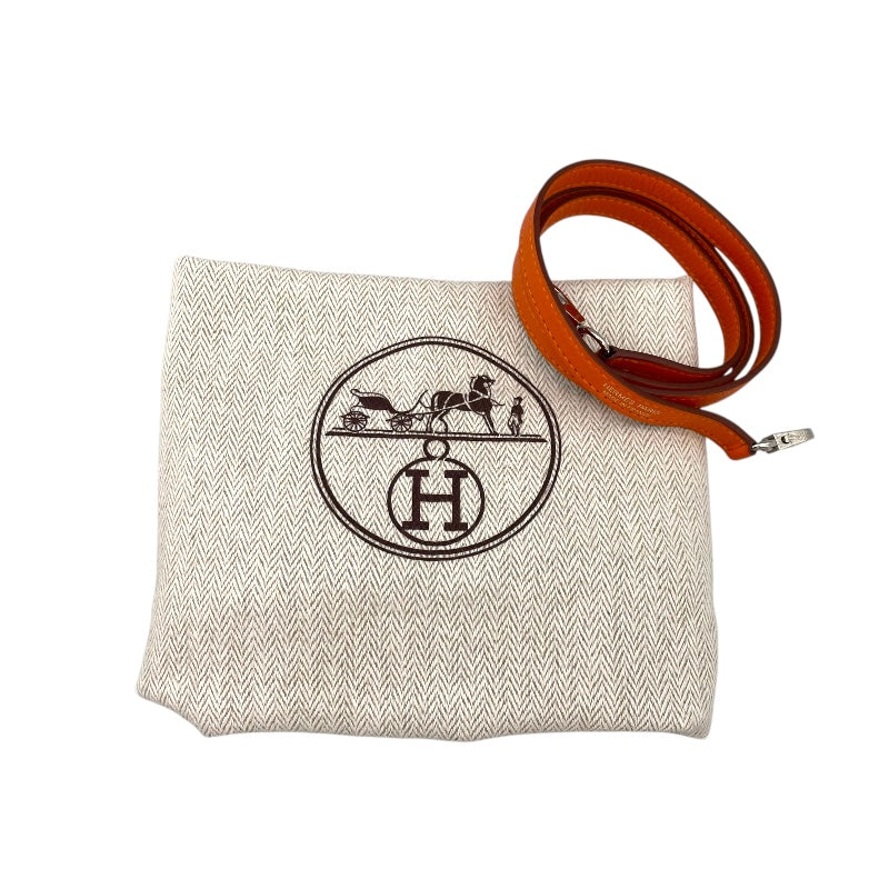 エルメス HERMES タイニーバーキン □O刻印 オレンジ シルバー金具 エヴァ―カラー レディース ショルダーバッグ