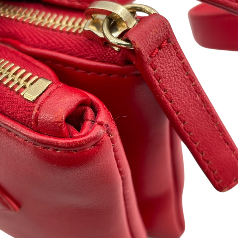 シャネル CHANEL ボディバッグ 27番台 レッド GD金具 レザー レディース ボディバッグ