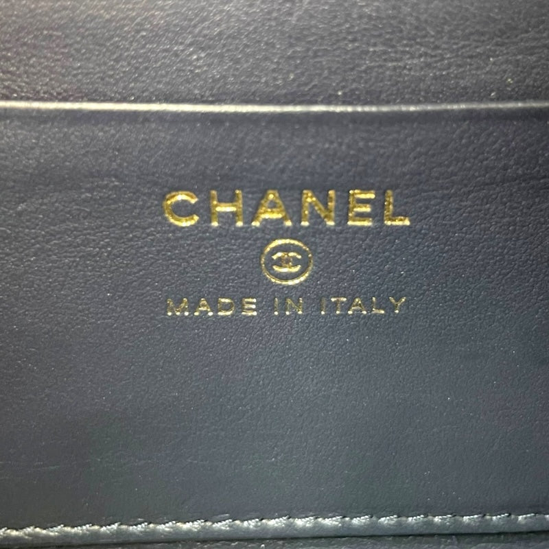 シャネル CHANEL CCフィグリー ショルダー A84452 25番台 ネイビー ゴールド金具 キャビア レディース ショルダーバッグ