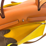エルメス HERMES エールジップバックPM D刻 ライム シルバー金具 トワル レディース ハンドバッグ