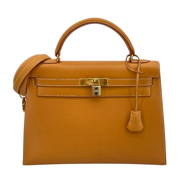 エルメス HERMES ケリー32 □B刻印 ナチュラルサブレ ゴールド金具 シャモニー レディース ハンドバッグ