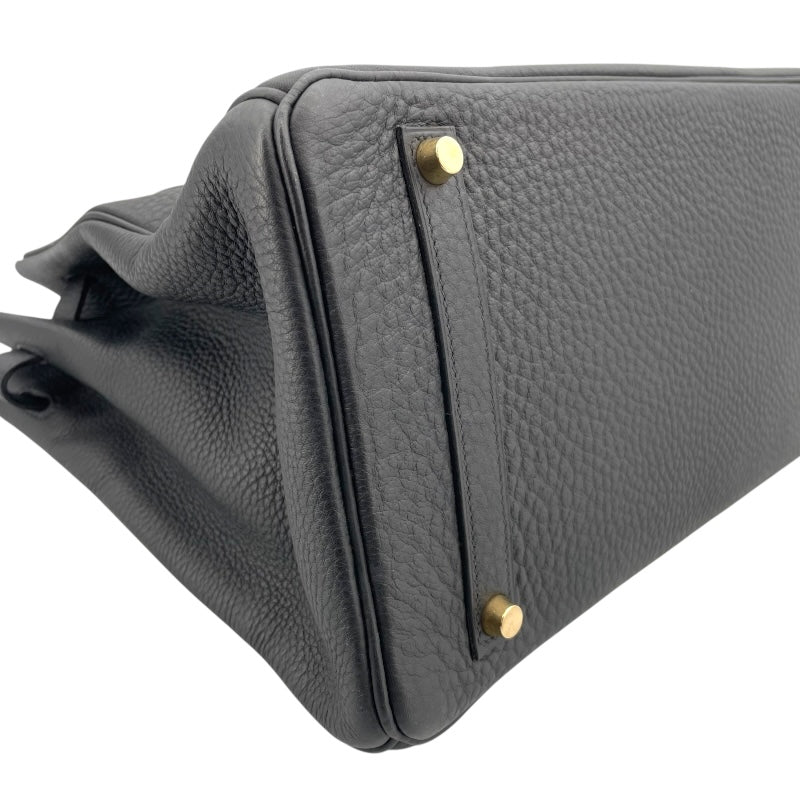エルメス HERMES バーキン35 □H刻 ブラック ゴールド金具 フィヨルド レディース ハンドバッグ