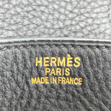 エルメス HERMES バーキン35 □H刻 ブラック ゴールド金具 フィヨルド レディース ハンドバッグ