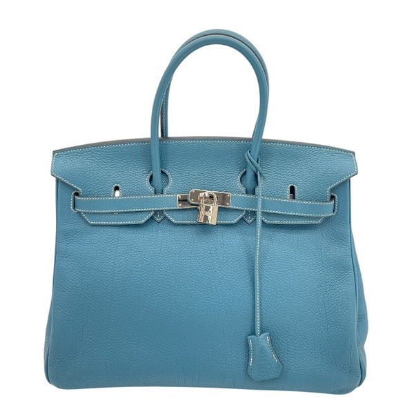 エルメス HERMES バーキン35 □N刻印　(2010年製) ブルージーン　シルバー金具 トゴ レディース ハンドバッグ