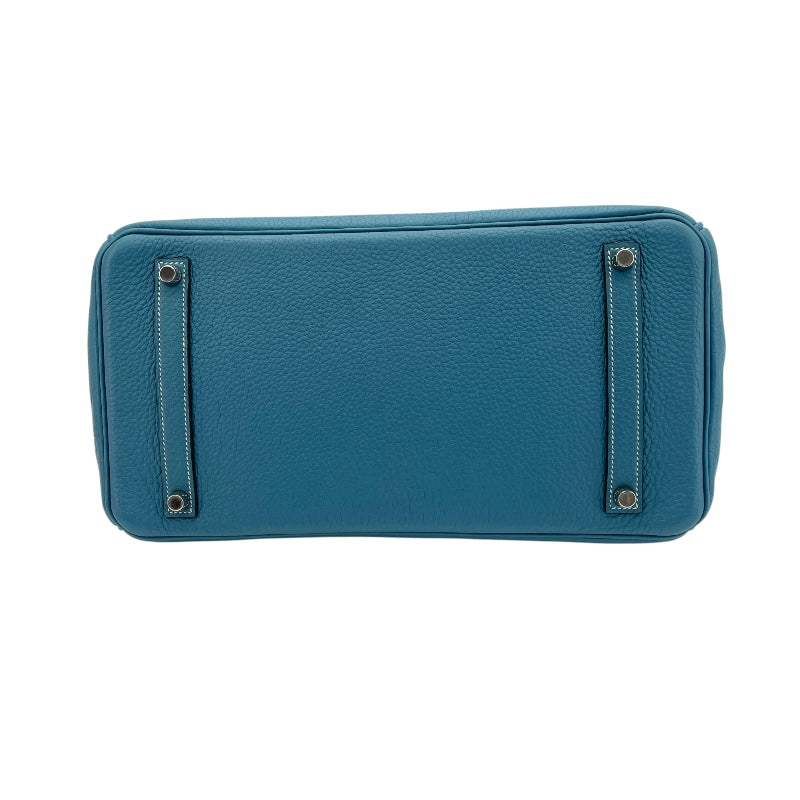 エルメス HERMES バーキン35 □N刻印　(2010年製) ブルージーン　シルバー金具 トゴ レディース ハンドバッグ