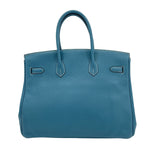 エルメス HERMES バーキン35 □N刻印　(2010年製) ブルージーン　シルバー金具 トゴ レディース ハンドバッグ