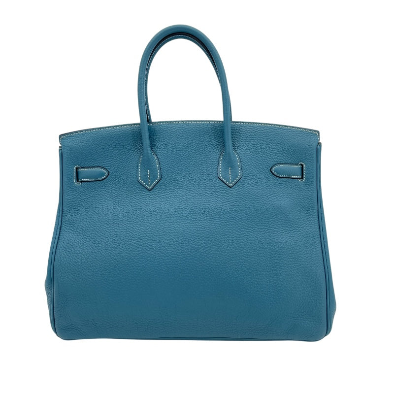 エルメス HERMES バーキン35 □N刻印　(2010年製) ブルージーン　シルバー金具 トゴ レディース ハンドバッグ