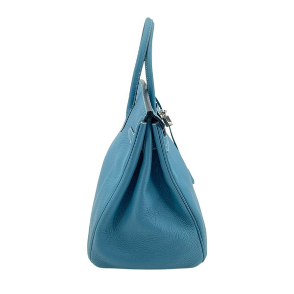 エルメス HERMES バーキン35 □N刻印　(2010年製) ブルージーン　シルバー金具 トゴ レディース ハンドバッグ