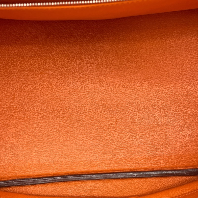 エルメス HERMES バーキン35 □K刻 オレンジ　シルバー金具 トゴ メンズ ハンドバッグ