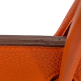 エルメス HERMES バーキン35 □K刻 オレンジ　シルバー金具 トゴ メンズ ハンドバッグ