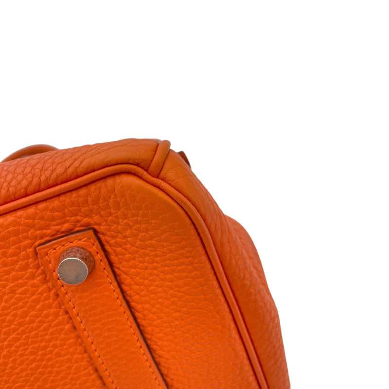 エルメス HERMES バーキン35 □K刻 オレンジ　シルバー金具 トゴ メンズ ハンドバッグ