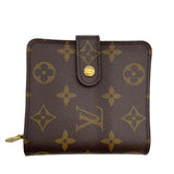 ルイ・ヴィトン LOUIS VUITTON コンパクトジップ M61667 ブラウン モノグラム・キャンバス ユニセックス 二つ折り財布