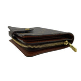 ルイ・ヴィトン LOUIS VUITTON コンパクトジップ M61667 ブラウン モノグラム・キャンバス ユニセックス 二つ折り財布