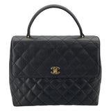 シャネル CHANEL マトラッセトップハンドル A12397 8番台 ブラック　GD金具 キャビアスキン レディース ハンドバッグ