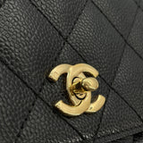 シャネル CHANEL マトラッセトップハンドル A12397 8番台 ブラック　GD金具 キャビアスキン レディース ハンドバッグ
