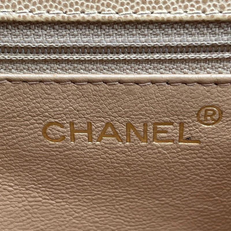 シャネル CHANEL ツイストショルダー 5番台 ベージュ GD金具 キャビアスキン レディース ショルダーバッグ