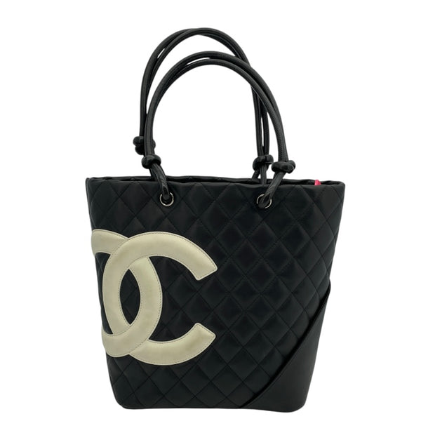 シャネル CHANEL カンボンライン ミディアム A25167 8番台 ブラック カーフレザー レディース ハンドバッグ