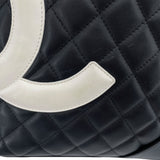 シャネル CHANEL カンボンライン ミディアム A25167 8番台 ブラック カーフレザー レディース ハンドバッグ