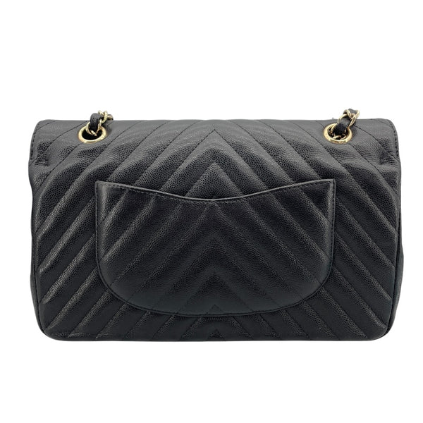 シャネル CHANEL マトラッセ25 Vステッチ A01112 8番台 ブラック GD金具 キャビアスキン レディース ショルダーバッグ