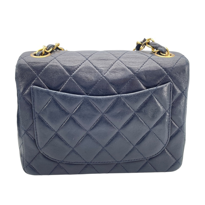 シャネル CHANEL ミニマトラッセ18 A01115 1番台 ネイビー GD金具 ラムスキン レディース ショルダーバッグ