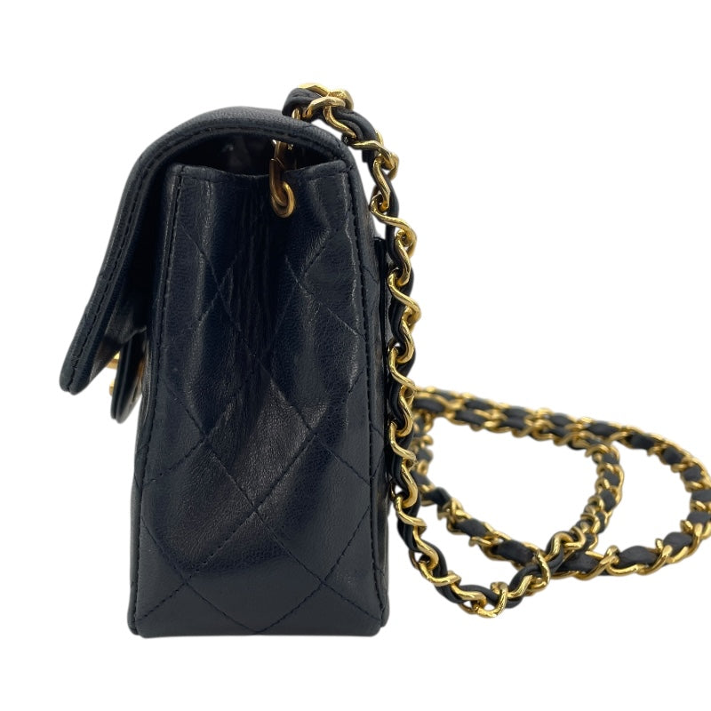 シャネル CHANEL ミニマトラッセ18 A01115 1番台 ネイビー GD金具 ラムスキン レディース ショルダーバッグ