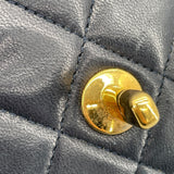 シャネル CHANEL ミニマトラッセ18 A01115 1番台 ネイビー GD金具 ラムスキン レディース ショルダーバッグ