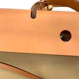 エルメス HERMES エールジップキャビン50 B刻 ベージュ ブラウン シルバー金具 トワル ユニセックス ハンドバッグ