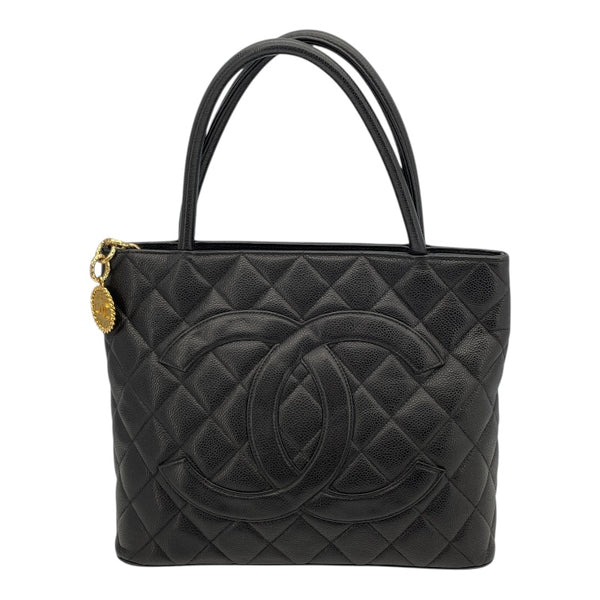 シャネル CHANEL 復刻トート A01804　 ブラック　ゴールド金具 キャビアスキン レディース トートバッグ