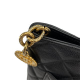 シャネル CHANEL 復刻トート A01804　 ブラック　ゴールド金具 キャビアスキン レディース トートバッグ