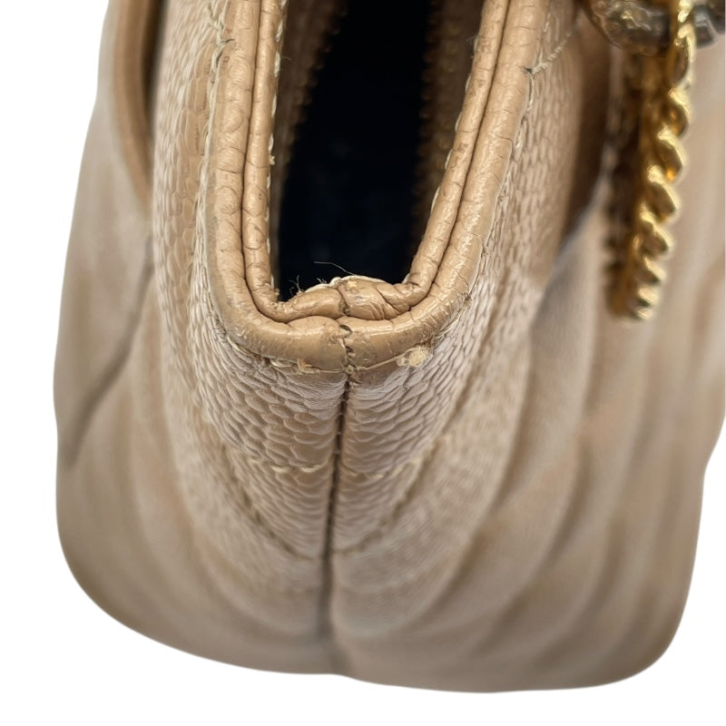 シャネル CHANEL 復刻トート A01804 7番台 ベージュ ゴールド金具 キャビアスキン レディース トートバッグ