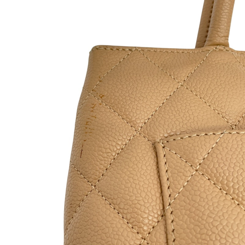 シャネル CHANEL 復刻トート A01804 7番台 ベージュ ゴールド金具 キャビアスキン レディース トートバッグ