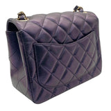 シャネル CHANEL ミニマトラッセ18 A35200 メタリックパープル GD金具 キャビアスキン レディース ショルダーバッグ