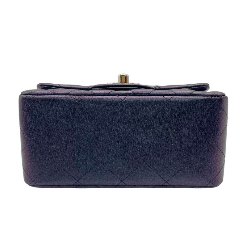 シャネル CHANEL ミニマトラッセ18 A35200 メタリックパープル GD金具 キャビアスキン レディース ショルダーバッグ