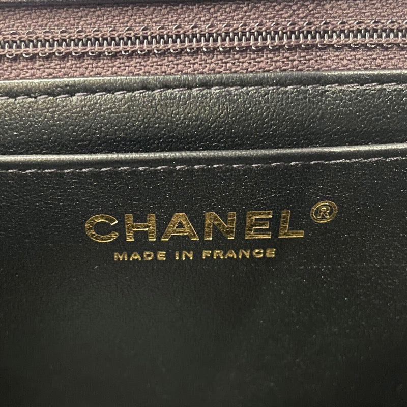 シャネル CHANEL ミニマトラッセ18 A35200 メタリックパープル GD金具 キャビアスキン レディース ショルダーバッグ