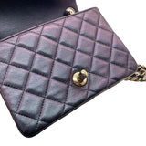 シャネル CHANEL ミニマトラッセ18 A35200 メタリックパープル GD金具 キャビアスキン レディース ショルダーバッグ