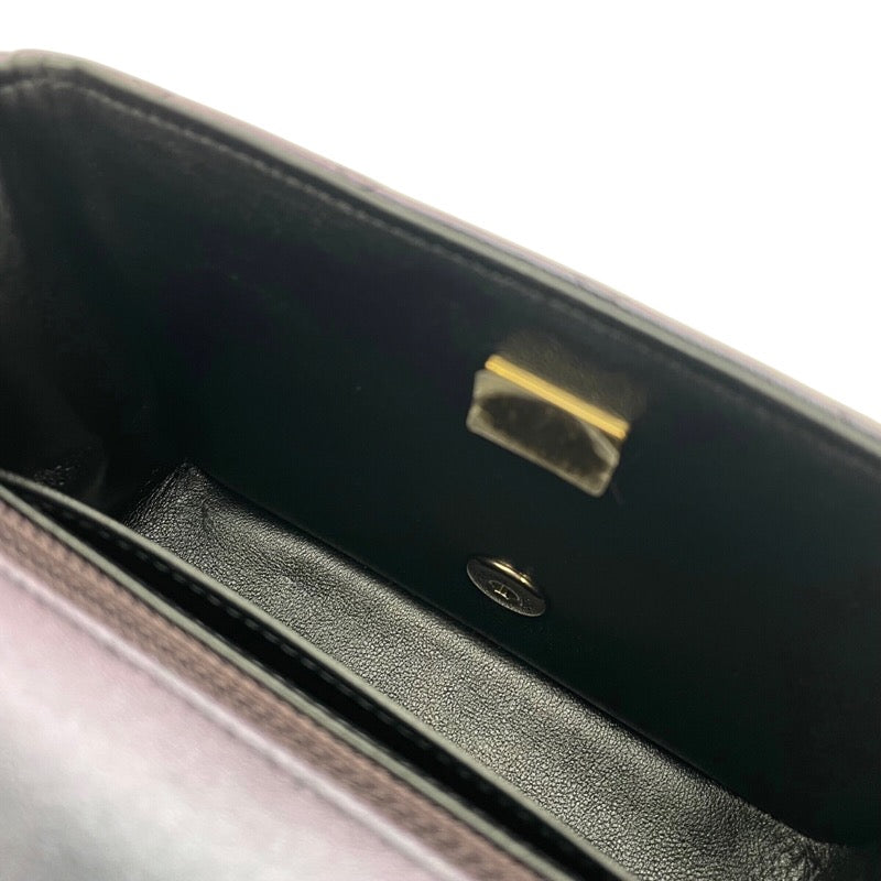シャネル CHANEL ミニマトラッセ18 A35200 メタリックパープル GD金具 キャビアスキン レディース ショルダーバッグ