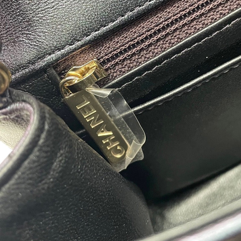 シャネル CHANEL ミニマトラッセ18 A35200 メタリックパープル GD金具 キャビアスキン レディース ショルダーバッグ