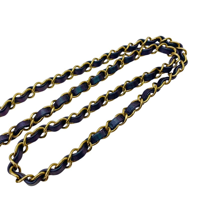 シャネル CHANEL ミニマトラッセ18 A35200 メタリックパープル GD金具 キャビアスキン レディース ショルダーバッグ